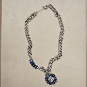 Elegant Silver and Blue Necklace